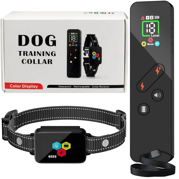 Dog Training Collar, 3300Ft Dog Shock Collar with Smart Color Screen, Rechargeable E-Collar Collars with 4 Training Modes, Keypad Lock&IP67 Waterproof Dog Collar for Large Medium SmallDogs (8-120lbs)