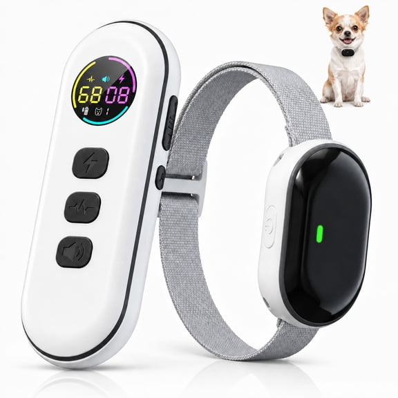 Kywib Dog Training Collar with Remote, 198 Levels Beep/Vibration/Static, 1300ft Range, Waterproof Rechargeable Mini Receiver, for Small & Medium Dogs 5–15 lb, White