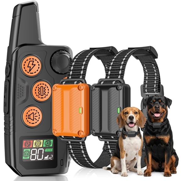 LAKWAR Dog Training Collar with Remote 2 Packs-Dog Shock Collar for Large Medium Small Dogs, 3300ft Rechargeable Dog Bark Collar with Beep/Vibration/Shock Modes, Security Lock, Rainproof