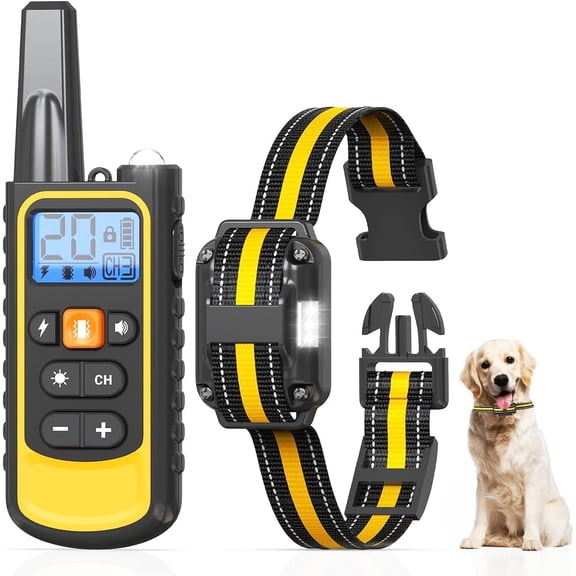Dog Training Collar with Remote 2600FT - IP67 Waterproof Shock Collar for Dogs 8-120 lbs, 3 Modes: Beep, Vibration, Safe Static, Rechargeable E-Collar for Small to Large Dogs
