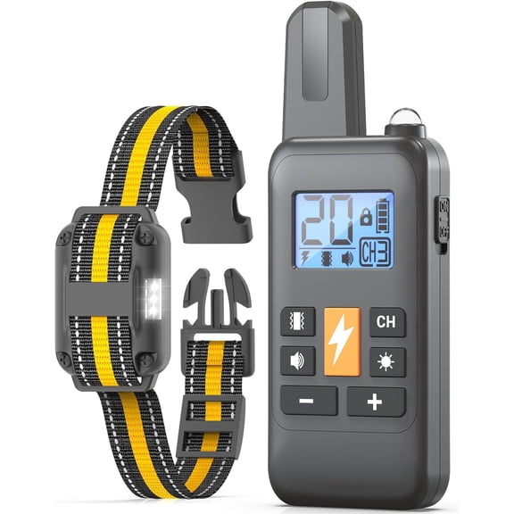 Dog Training Collar with Remote 2600FT - Waterproof Shock Collar for Medium to Large Dogs 60-100 lbs, 3 Modes: Beep, Vibration, Static, Rechargeable E-Collar - Black
