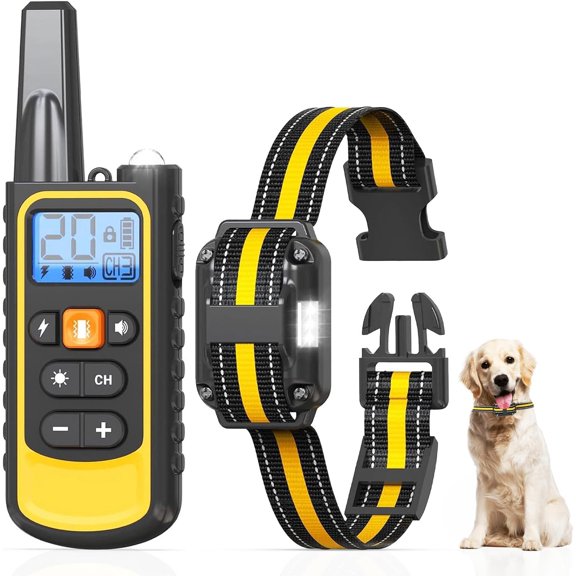 Dog Training Collar with Remote, 2600ft Range Waterproof Rechargeable E-Collar with 3 Training Modes (Beep, Vibration, Static) for Medium Large Small Dogs 8-120lbs, IP67