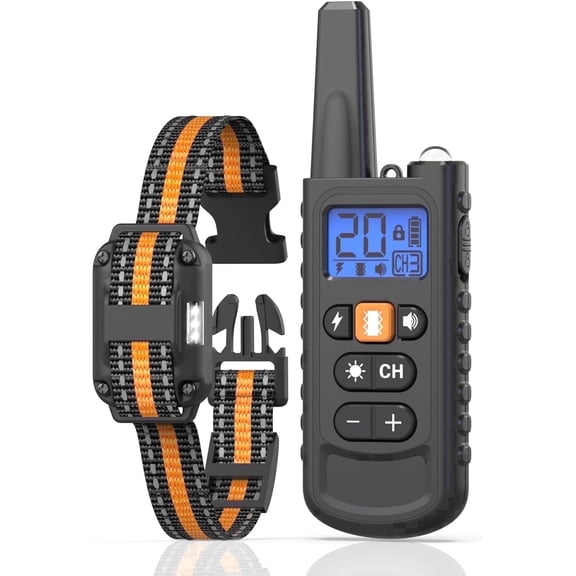 Dog Training Collar with Remote, 3300FT Range Rechargeable IP67 Waterproof E-Collar with Flashlight, 3 Training Modes, Adjustable Strap for Small, Medium, Large Dogs (8-120lbs)