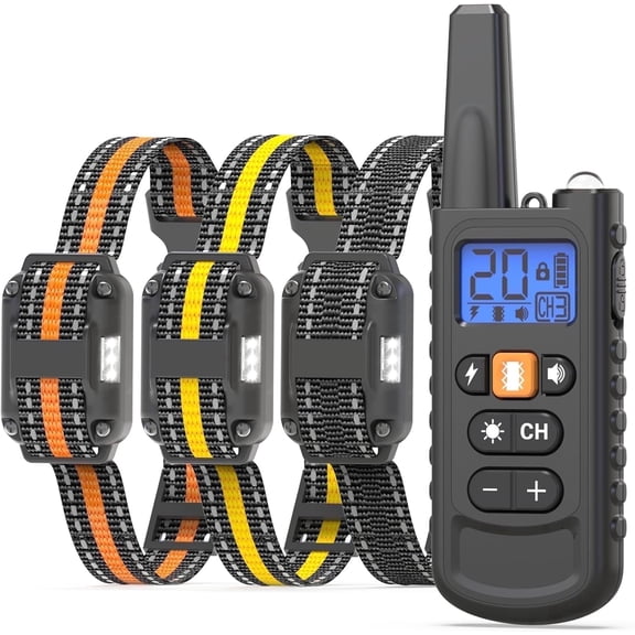 Dog Shock Collar with Remote 3-Pack, 3300FT Rechargeable Electric Dog Collar with Safe Shock, Vibration, Beep, IP67 Waterproof for All Breed Sizes