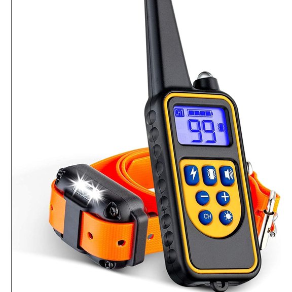 Dog Training Collar with Remote 800M - Rechargeable Water-Resistant Shock Collar for Small to Large Dogs, Electric Anti-Bark Trainer with Beep/Vibration/Static Modes - Black