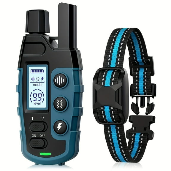 Dog Training Collar with Remote - Adjustable Nylon Strap, Beep(1-8)/Vibration(1-16)/Safe Shock(1-99), Rechargeable, 4000Ft Range for Small-Large Dogs (5-150Lbs)
