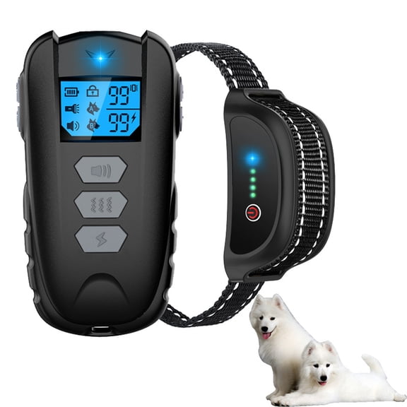 Dog Training Collar with Remote - Waterproof Shock Collar for Dogs Adjustable Levels (1-99) Beep Vibration Shock Flashlight Rechargeable Dog E Collar for Training Small Medium and Large Dogs
