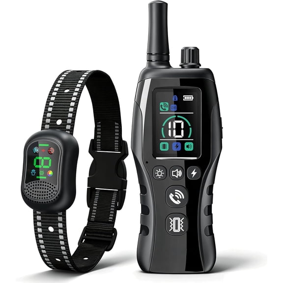 Dog Training Collar with Voice Call, 4900FT Long Range, 5 Modes - Beep/Vibration/Safe Shock/Flashlight, IP67 Waterproof, Rechargeable E-Collar for Small Medium Large Dogs 10-120lbs (Black)