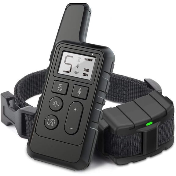 Dog Training Collar, Waterproof USB Rechargeable Dog Remote Trainer with Vibration Shock and Beep Mode for All Breeds Dogs Home Training Use E-Collar Shock Collars,Black