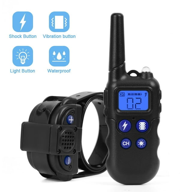 Dog Training Collar With Remote Control and Walkie-Talkie Bark Collar Rechargeable Waterproof Dog Shock Vibration Beep Training Collars for 1 Large or Small Dogs