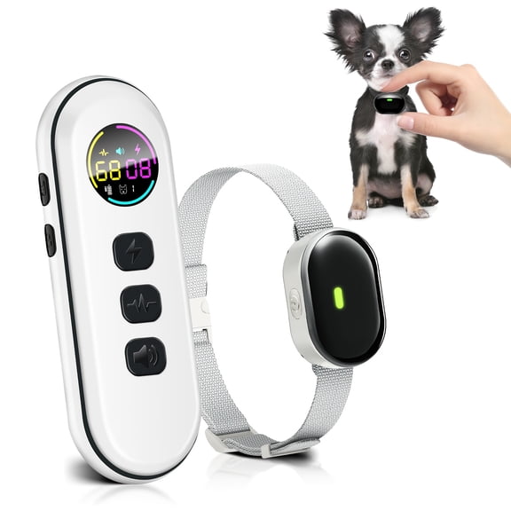 Dog Training Collar for Small/Medium Dogs 5-15lbs, 1300ft Remote, 198 Levels, Bark/Vibration Modes, Rechargeable E-Collar