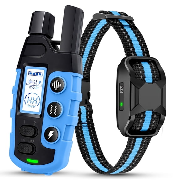 Dog Training Collar w/ Remote, Adjustable Nylon Strap, Beep/Vibration/Shock, Rechargeable, Waterproof, 3300ft Range for Small-Large Dogs