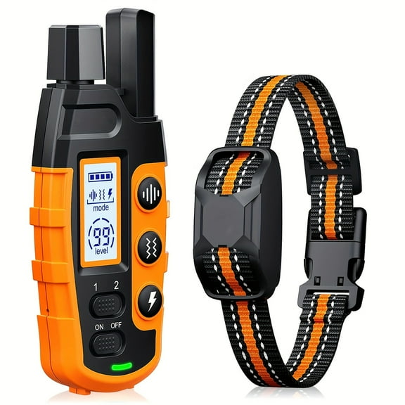 Dog Training Collar w/ Remote: Beep, Vibrate, Safe Shock (1-99). Rechargeable, 4000Ft Range for Small to Large Dogs (5-150Lbs)
