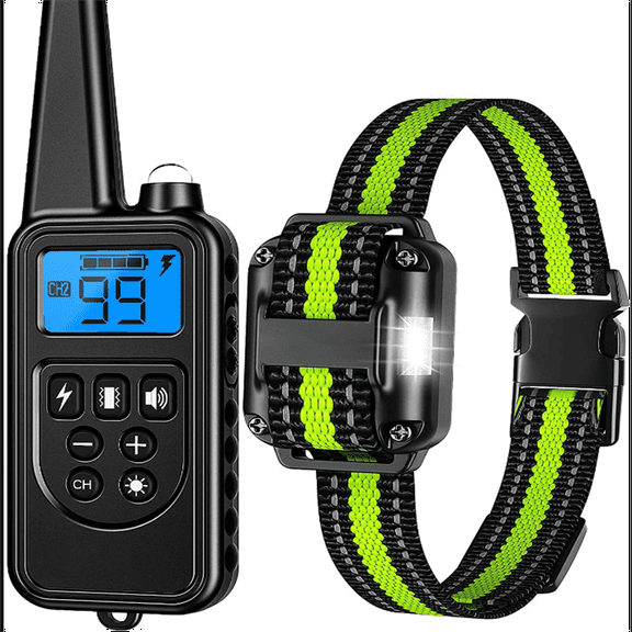 Dog Training Collar with 5 Training Modes, 2600Ft Remote Electronic Dog Shock Collar, Electric Shock Collar for Small Medium Large Dogs (Green)