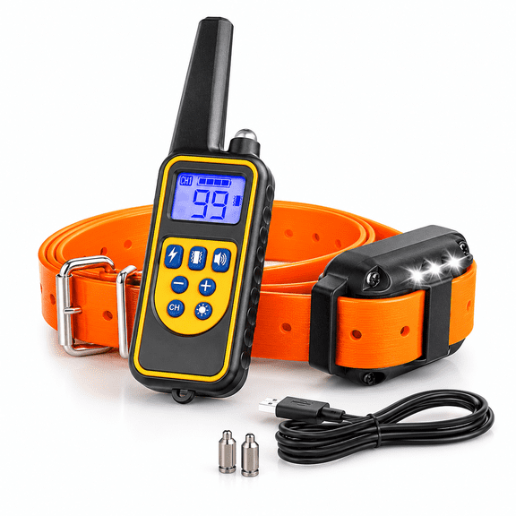 Dog Training Collar with 5 Training Modes,2600Ft Remote Electronic Dog Shock Collar,Electric Shock Collar for Small Medium Large Dogs (Orange)