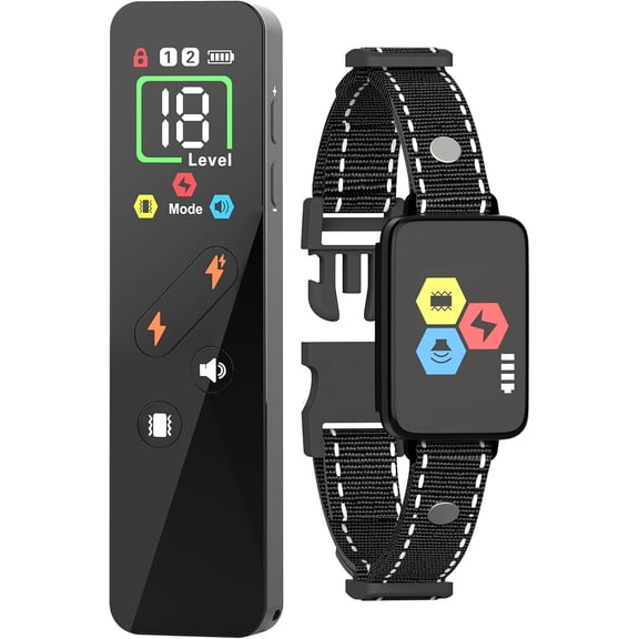 Dog Training Collar with Remote, 3300FT Waterproof E-Collar with Beep, Vibration & Boost, Security Lock for Small Medium Large Dogs, Black