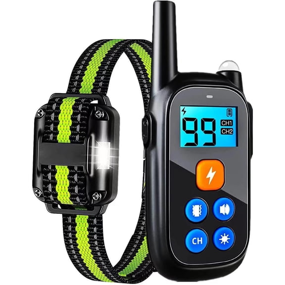 Dog Training Collar with Remote, 5 Training Modes Adjustable Rechargeable E-Collar for Medium Large Dogs