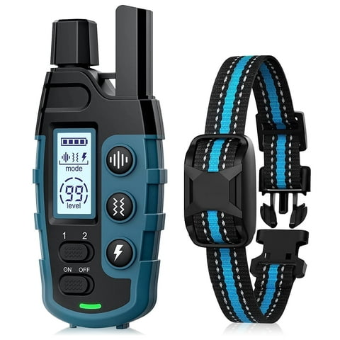 Dog Training Collar with Remote, Electronic Rechargeable Pet Collar for Small to Large Dogs 5lbs to 120lbs, 24 Inch Strap, Waterproof and Shock-Proof