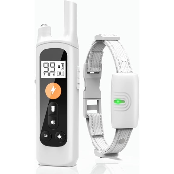 Dog Training Collar with Remote, Waterproof Rechargeable Shock Collar for Dogs 8-120lbs with Beep Vibration Shock Light Modes