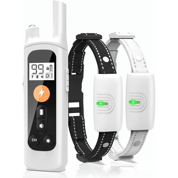 Dog Training Collar with Remote, Waterproof Rechargeable Shock Collar for Dogs 8-120lbs with Beep Vibration Shock Light Modes
