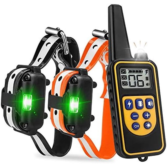 Dog Training Collar with Remote for 2 Dogs, 2600ft IP67 Waterproof Rechargeable E-Collar with Anti-Bark Function for Small Medium Large Dogs