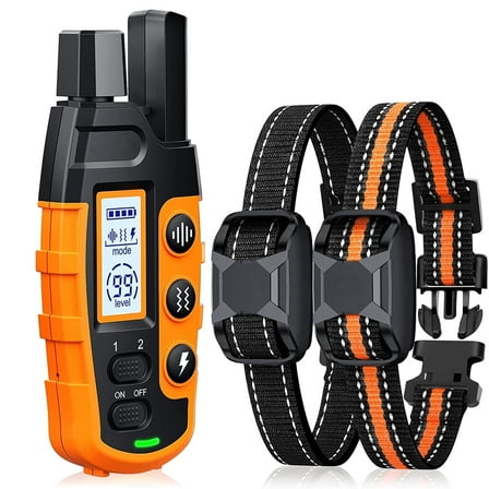 Dog Training Collars With Remote, 2 Collars, Electric Shock, Vibration & Sound Modes, Rechargeable, 3300ft Range, Waterproof, For Small To Large Dogs (5-150lbs)