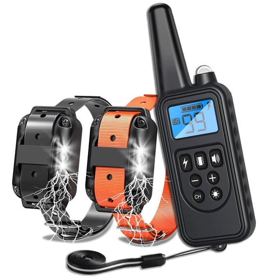 Dog Training Collars for 2 Dogs, 2600ft Remote Range, Beep/Vibration/Shock Modes, LED Light & USB Charging, Fits Small Medium Large Dogs