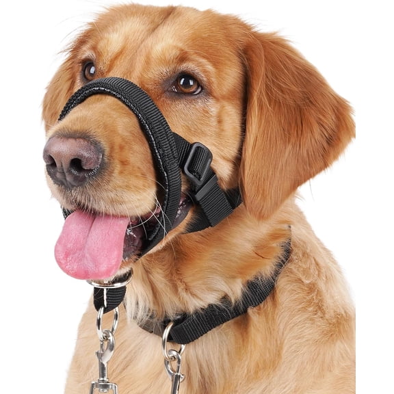 Dog Training Head Collar for Pulling, No Pull Head Halter with Adjustable Safety Strap, Anti-Pull Soft Padded Muzzle Leash for Walking Training Leash Reactive Medium Dogs