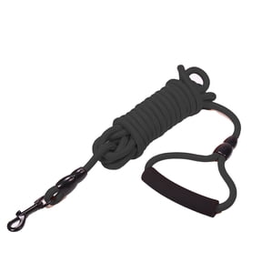 Dog Training Leash, Dog Check Cord, Long Dog Rope Leash for Training, Playing, Swimming, Beach black 16feet