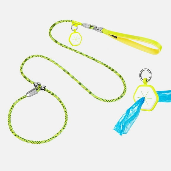 Dog Training Leash Slip with P Ring Control Reflective Pet Leash for Obedience 1.2m-2m Adjustable Length Automatic Loosening Easy Clean Nylon