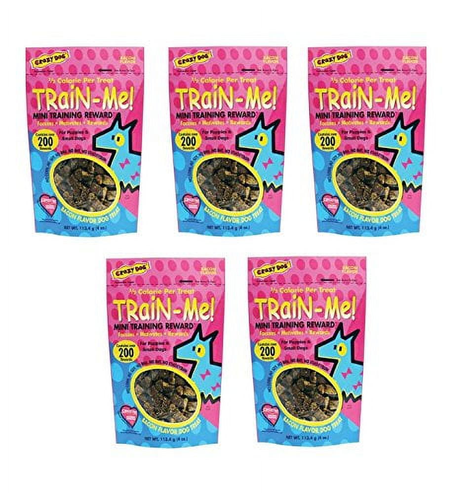 Dog Training Mini Treat Pack Bacon Flavor Rewards For Puppies Small Breed Dogs (Five Packs)