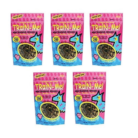 Dog Training Mini Treat Pack Bacon Flavor Rewards For Puppies Small Breed Dogs (Five Packs)