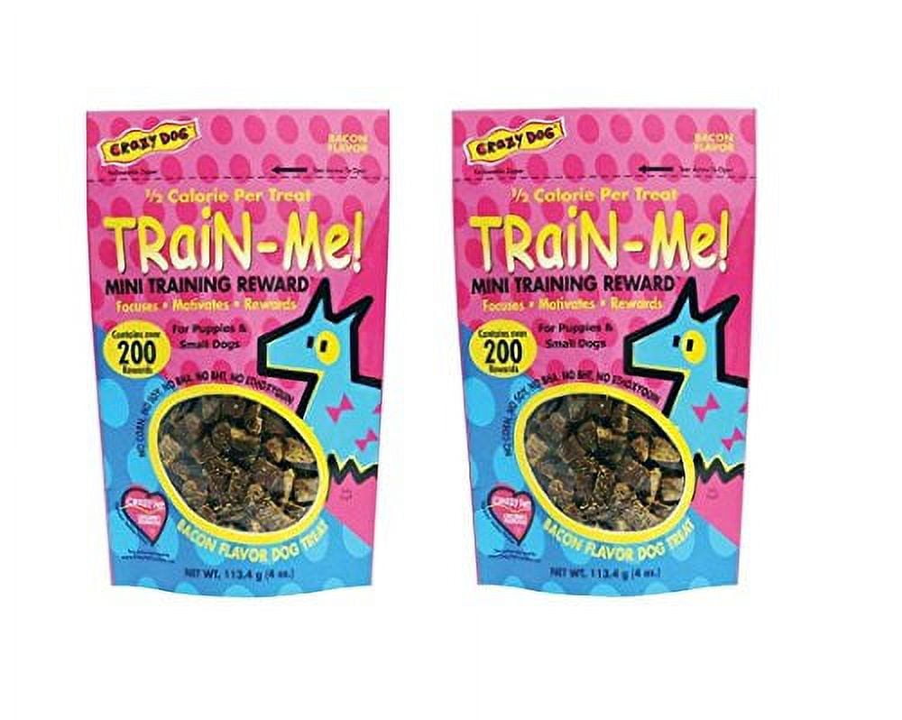 Dog Training Mini Treat Pack Bacon Flavor Rewards For Puppies Small Breed Dogs (Two Packs)