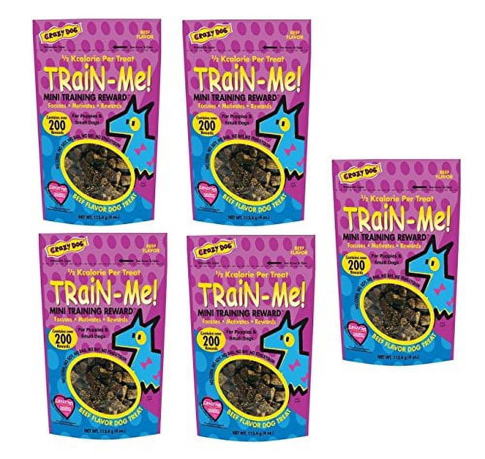 Dog Training Mini Treat Pack Beef Flavor Rewards For Puppies Small Breed Dogs (Five Packs)