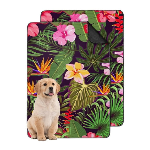 Picture of Dog Training Pads Reusable with Hawaiian Leaves, Washable Leakproof Pee ...