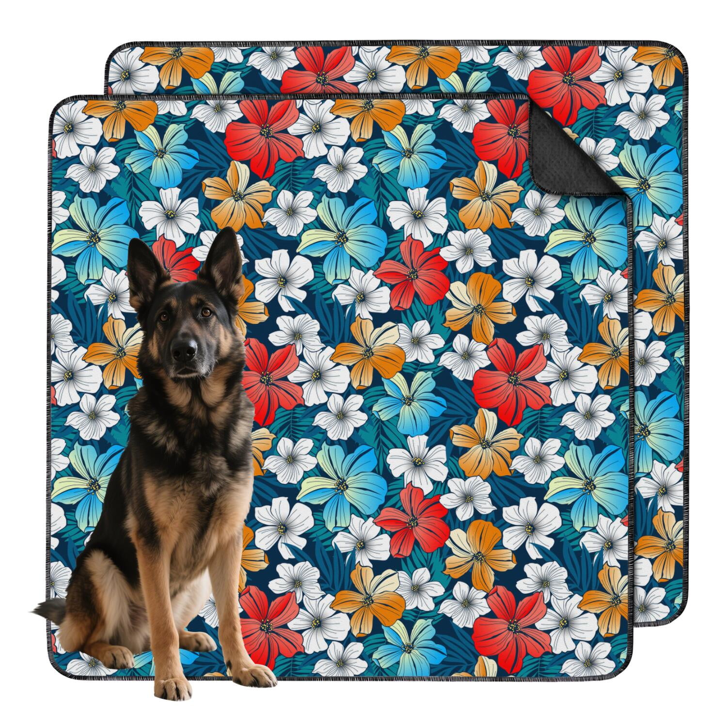Dog Training Pads Reusable with Hawaiian Leaves, Washable Leakproof Pee ...