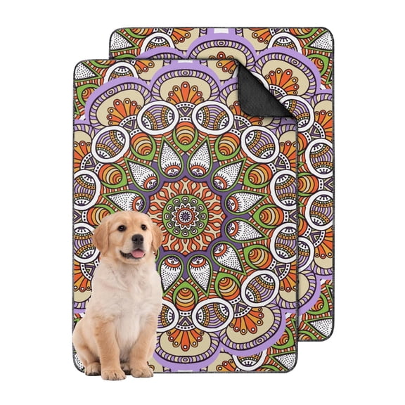 Dog Training Pads Washable Reusable, 24" x35" Mandala Decor, Reliable Backup for Pet Parents, Perfect for Apartments and Small Living Spaces.