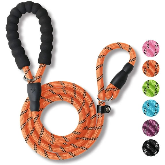 Dog Training Slip Leash, Dog Slip Lead, Puppy Obedience Recall Training Lead, 6 ft Long, Heavy Duty Rope with Reflective Design, Comfortable Handle, for Medium Large Dogs