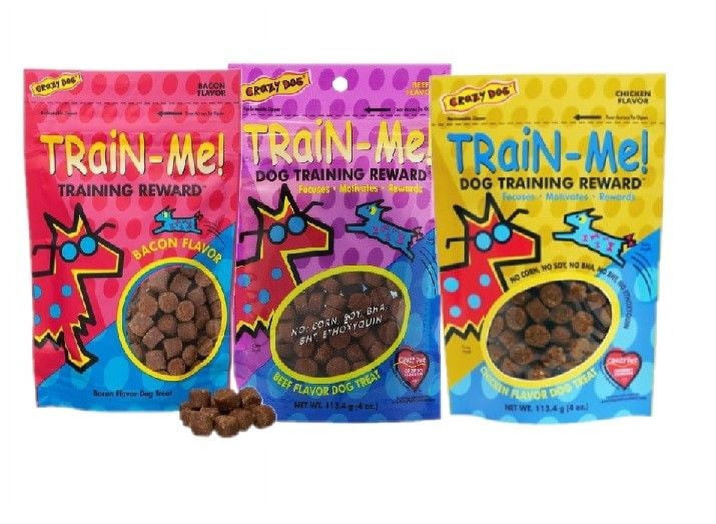Dog Training Treat Sampler 3 Pack Train Me Treats Healthy Bacon Chicken Beef 4oz