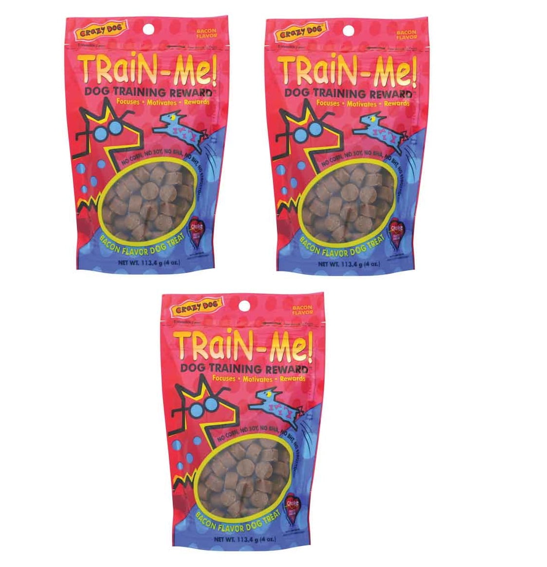 Dog Training Treats Bacon Flavor Treat Pack Teaching Reward Bulk Available Too(Three Packs)