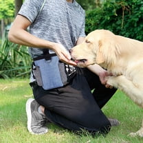 Dog Training Waist Bag | Outdoor Pet Food & Treat Pouch | Waterproof Oxford Cloth | Multi-Pocket Design | Drawstring Closure | 15X15X3Cm Blue Snack Bag for Hiking & Walking