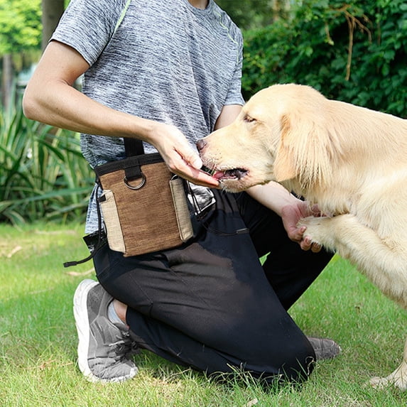 Dog Training Waist Bag Waterproof Snack Bag with Multi Pocket Design Drawstring Closure Large Capacity Treat Pouch for Outdoor Training Walking Hiking Pet Rewards Travel Essentials Organizer
