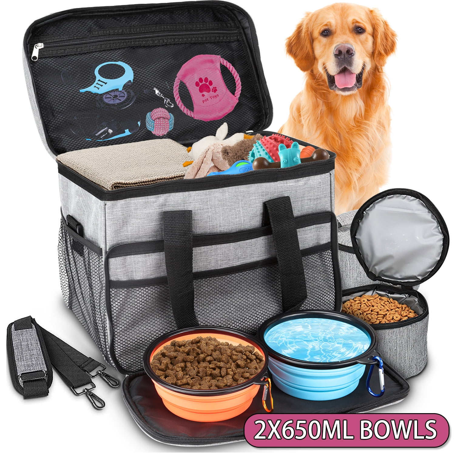 Dog Travel Bag, Airline Approved Dog Bags for Traveling with MultiFunction Pockets, Weekend Pet