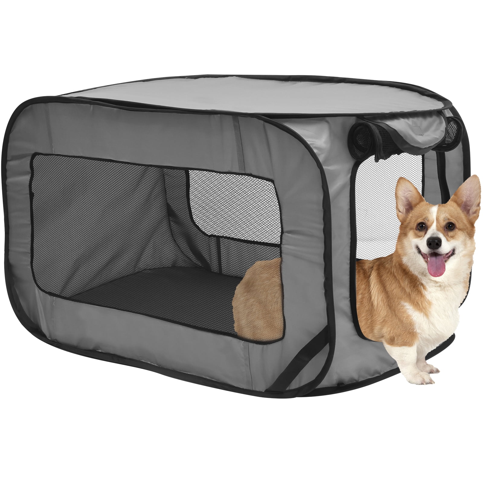 Dog Travel Crate Foldable Pop Up Dog Crate with Storage Bag 36.6×20.5×20.5 Inch Travel Pet Kennel Small Dog Tent Crates Cage Portable Puppy Seat Kennel for Indoor Outdoor Puppy Cat