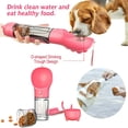 thumbnail image 1 of Dog Travel Water Bottle for Walking (Pink)- 500ml Portable Pet Water Dispenser with Food Container and Dog Waste Bag Poop Shovel Multifunctional Detachable Design Food Grade Leak Proof BPA Free, 1 of 2