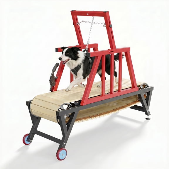 Dog Treadmill for Large & Medium Dogs Carbon Steel Non-Electric Slatmill with Brake, 3 Adjustable Ramps Indoor/Outdoor Training Equipment