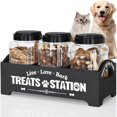 thumbnail image 1 of Cute Dog Treat Jar with Wooden Box, Pet Food Storage Container, 1 of 7