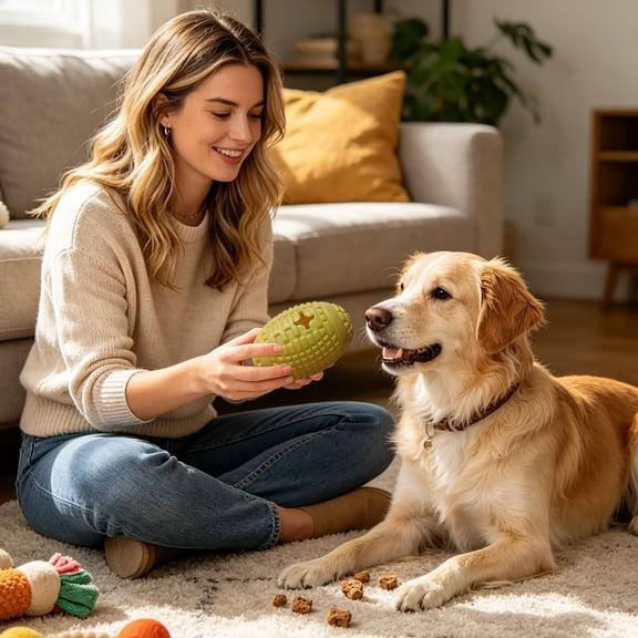 Dog Treat Dispenser Toy Squeaky Rubber Ball Interactive IQ Training Chew Toy for Small to Medium Dogs and Puppies