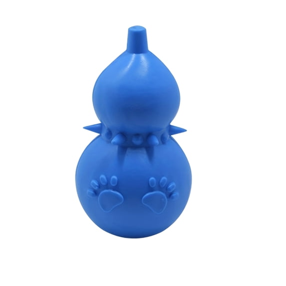 Dog Treat Dispensing Ball Toy, Double Spiky Slow Feeder, Interactive Teeth Cleaning Toy for Small Medium Dogs, Puzzle Chew Toy(4.92*2.36in,Blue)