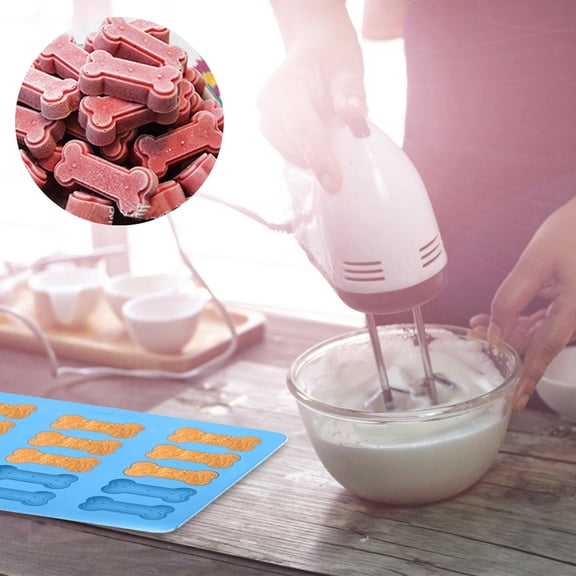 Dog Treat Mold Set for Homemade Biscuits - Training Reward Baking Tray with Commands and Custom Shapes - Food Grade Silicone Cake Mold - DIY Snack Making Tool - 15 Cavity Baking Tray 11.8in x 9.8in